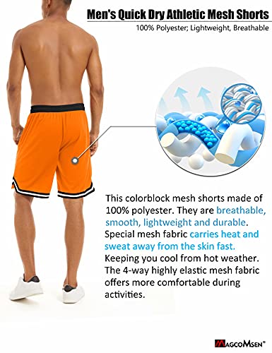 Magcomsen Mens Hiking Shorts Mens Athletic Shorts Mens Jogging Shorts Mesh Shorts Workout Shorts Mens Workout Shorts Sweat Shorts For Men Yoga Shorts Orange #TOP3