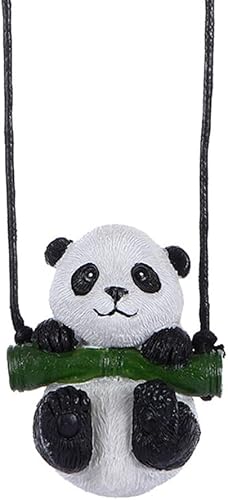 Panda colgante colgante de coche creativo lindo rama de resina oscilante animal panda espejo retrovisor interior hogar encantos decorativos colgante