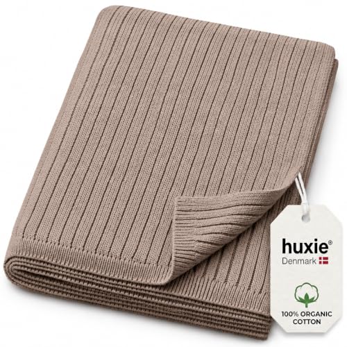 Image of 100% Organic Cotton Knit Receiving Baby Blanket for Newborns - Soft, Breathable Blanket for Crib & Stroller - Nursery Gift (Mochachino)