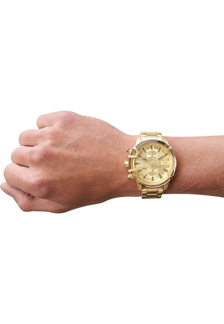 Diesel Reloj Griffed para Hombre, Movimiento cronógrafo de Cuarzo con Correa de Acero Inoxidable