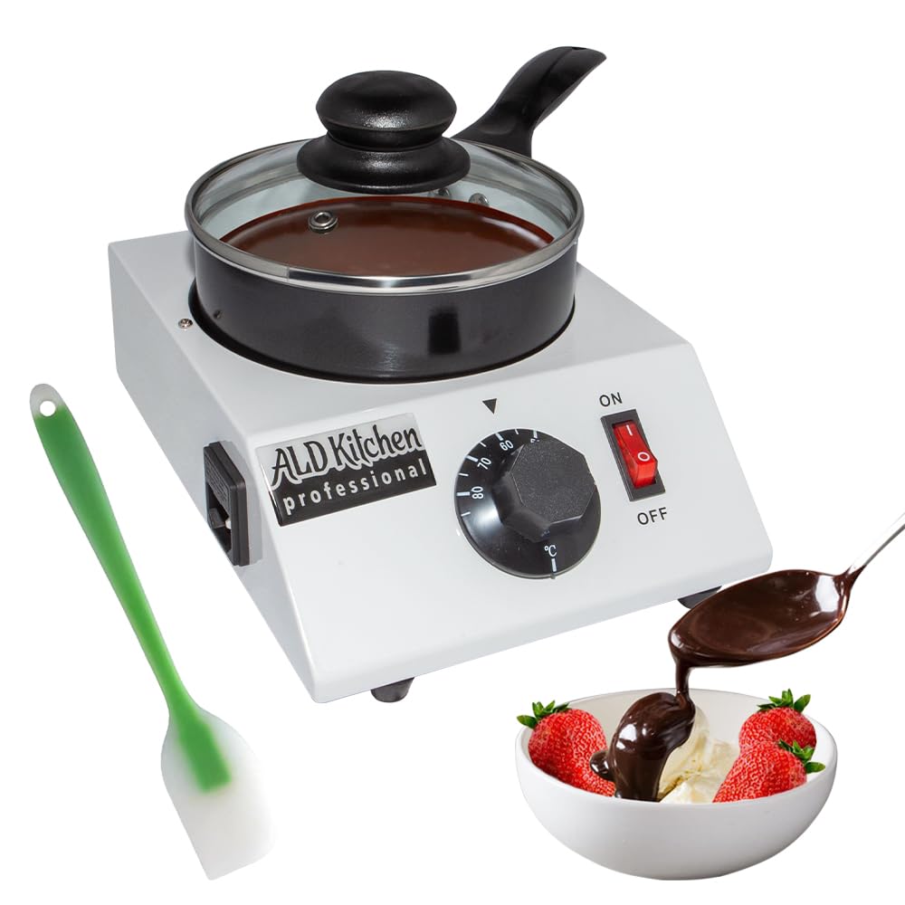 ALDKitchen Chocolate Melter – Electric Chocolate Warmer with Temperature Control, Stainless Steel, 110V, Commercial Grade, Easy to Use for Candy, Baking, and Dessert Making (1.2 kg)