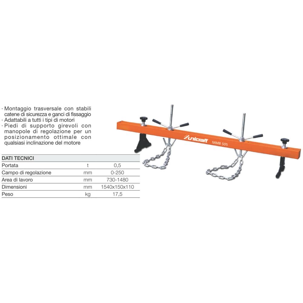 Generico Ponte Sollevatore Motore Sostegno Auto Supporto 500Kg UNICRAFT