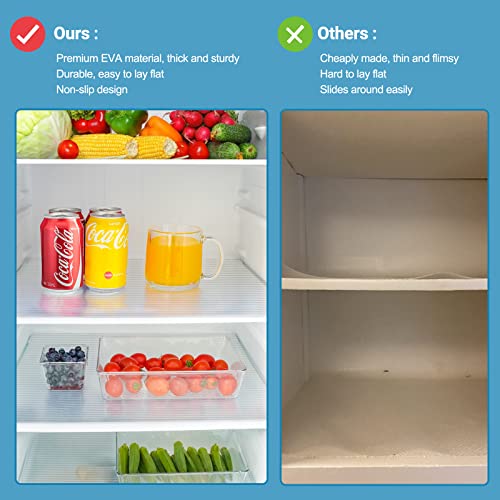 Puricon Non-Adhesive Shelf Liner, Non-Slip Clear Plastic Ribbed Liners For Refrigerator Pantry Cabinet Closet Drawer Desks Shelves Storage, Bpa Free -12 Inch X 5 Ft #TOP1