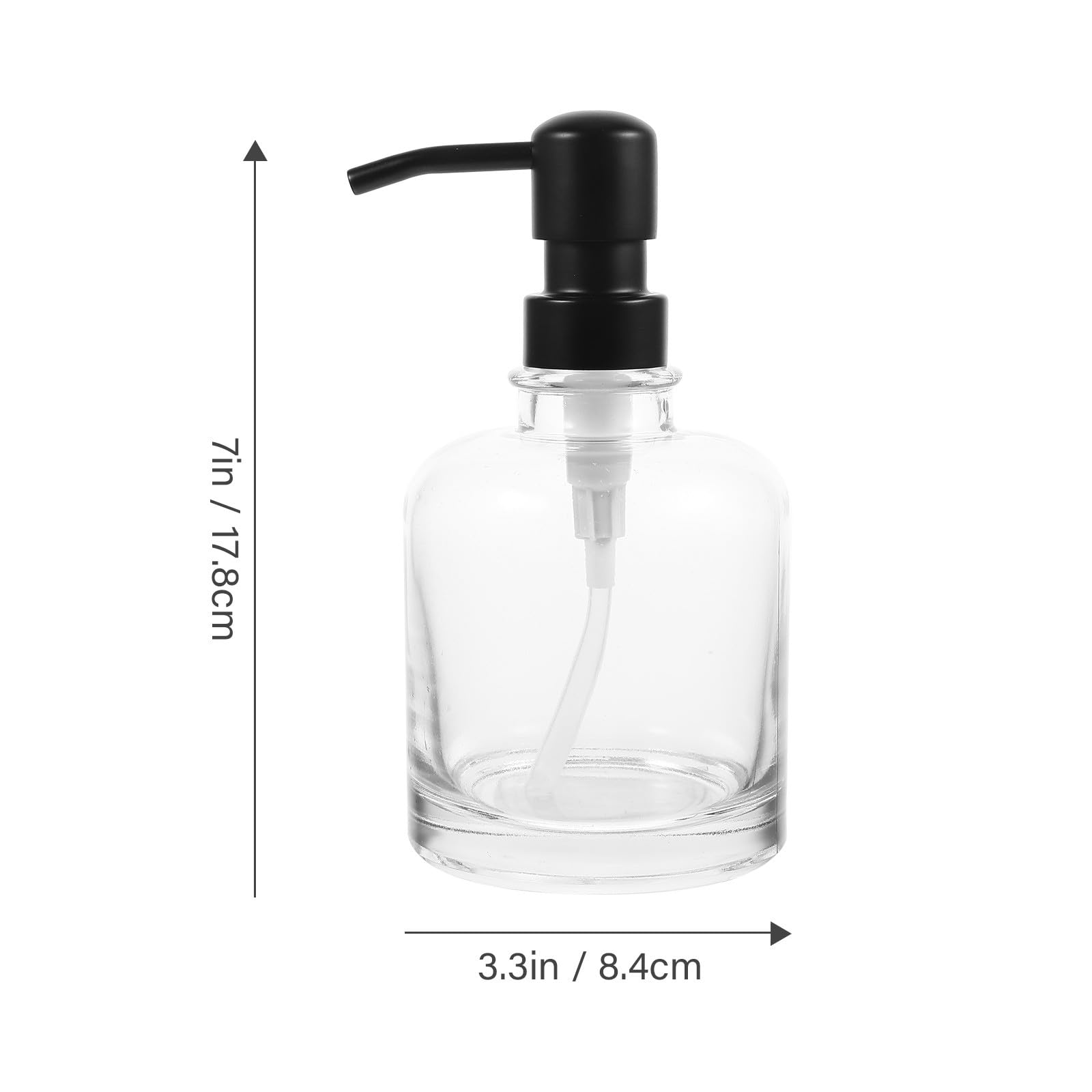 2 Stück Nachfüllbarer Seifenspender aus Glas mit Rostfreier Pumpe 12 Unzen Wiederverwendbar Modisches Einfaches Design für Büro und Toilette