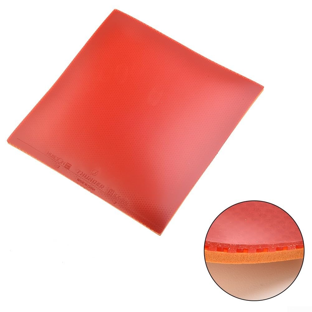 Gdfnmogo Spugna rigida in gomma professionale da ping pong, racchetta da ping pong, accessori per ping pong in gomma, spugna dura in gomma (nero + rosso)