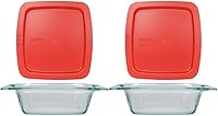 Vista 7 de Pyrex Basics - Fuente para hornear de vidrio de 4.8 cuartos de galón con tapa de plástico, cazuela, recipiente de vidrio para alimentos, apto