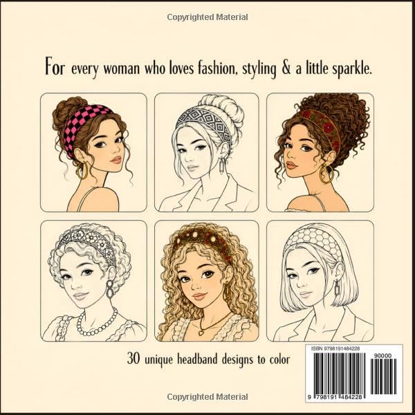 Headband Vibes: A Coloring Book of Beautiful Bands image 3