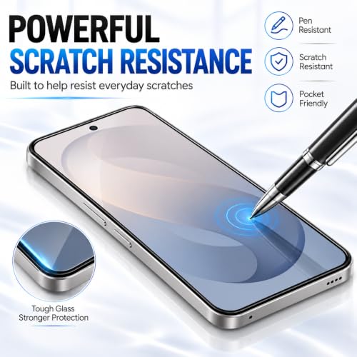 Image of ArmourPro Tempered Glass for Samsung Galaxy S26 FE - 9H Screen Protector with Black Border, Anti Scratch, Edge-to-Edge Coverage, HD Clarity, Smooth Touch, Case Friendly | Black