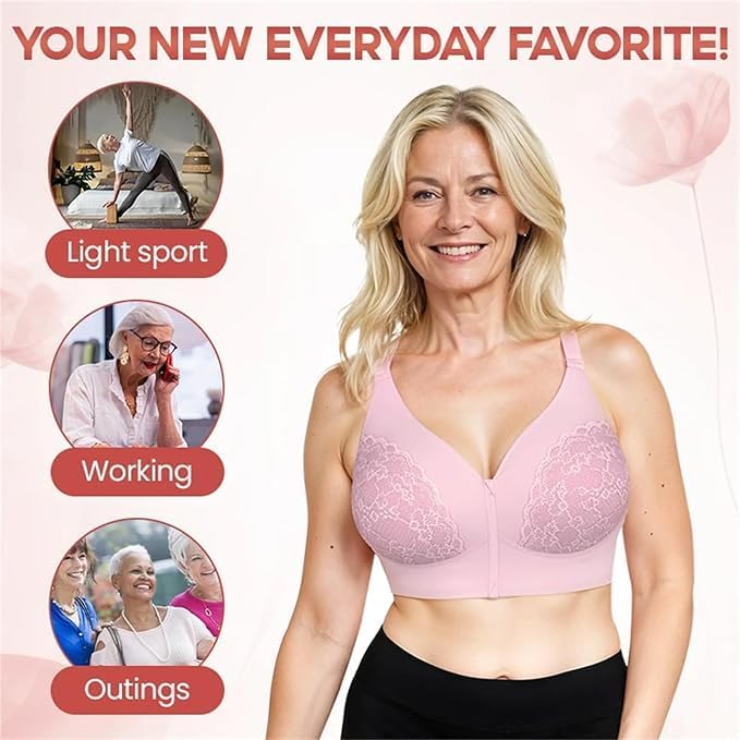 Womens Front Zipper Bra Wireless Push Up Everyday Sports Bras - Image 4