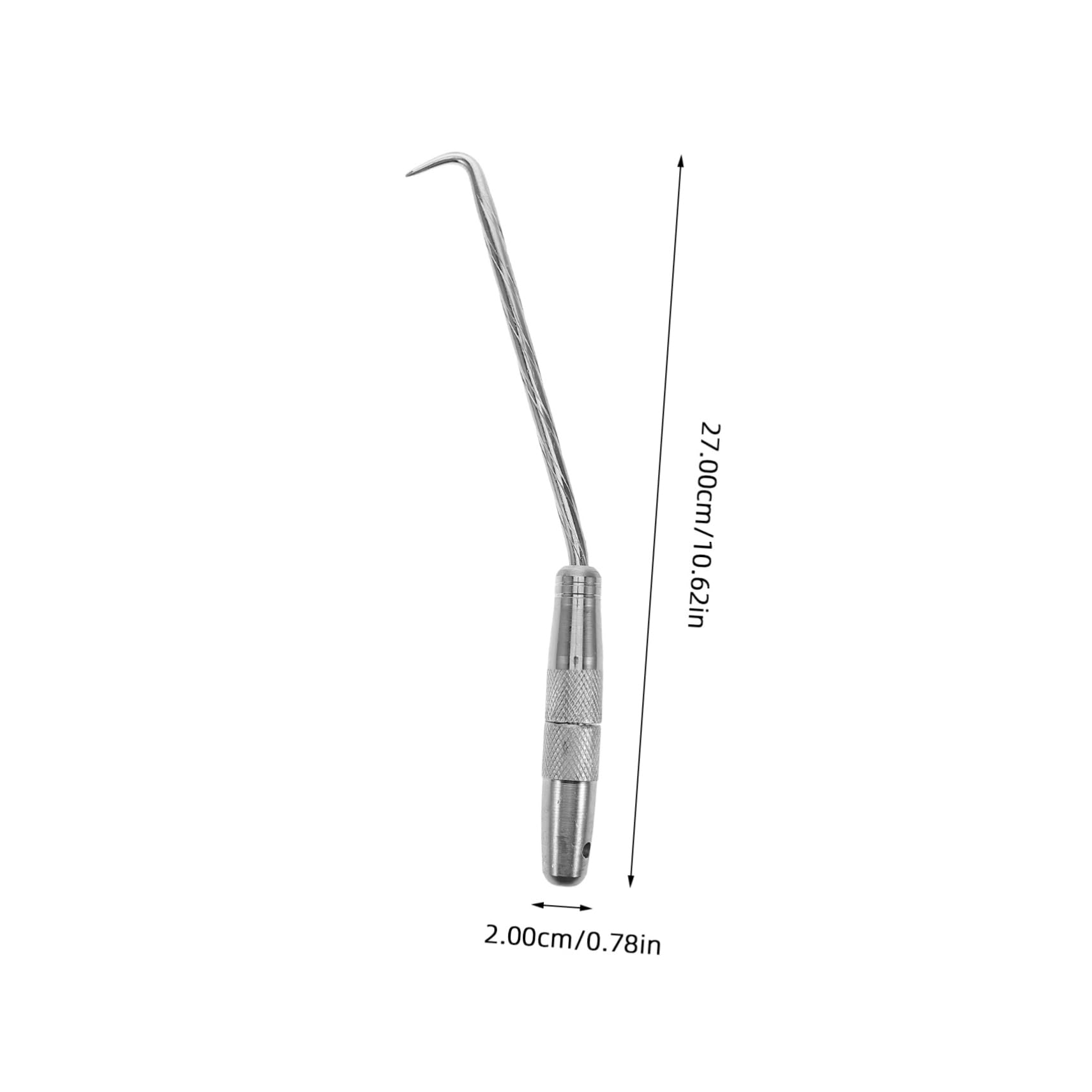 VILLFUL Roll Rolling Door Hook Drain Grate Lifter Versatile Lifter and Puller Tank Lids Hook Drain Grate Hook Manhole Hook Tool Pull Hook Heavy Duty Manhole Hook Silver Steel