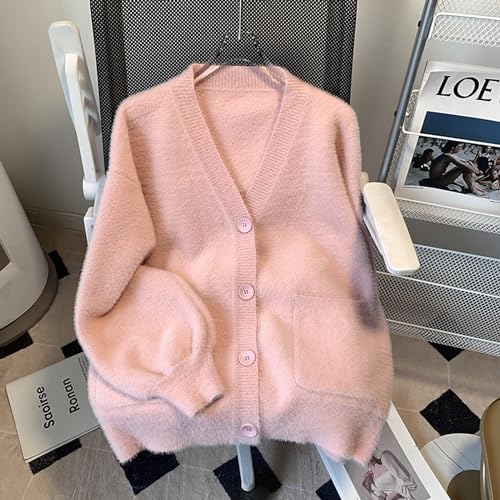 Image of JASCLS Women's Casual Loose Knit Cardigan Oversized Color Block Full Sleeve Sweaters for Women