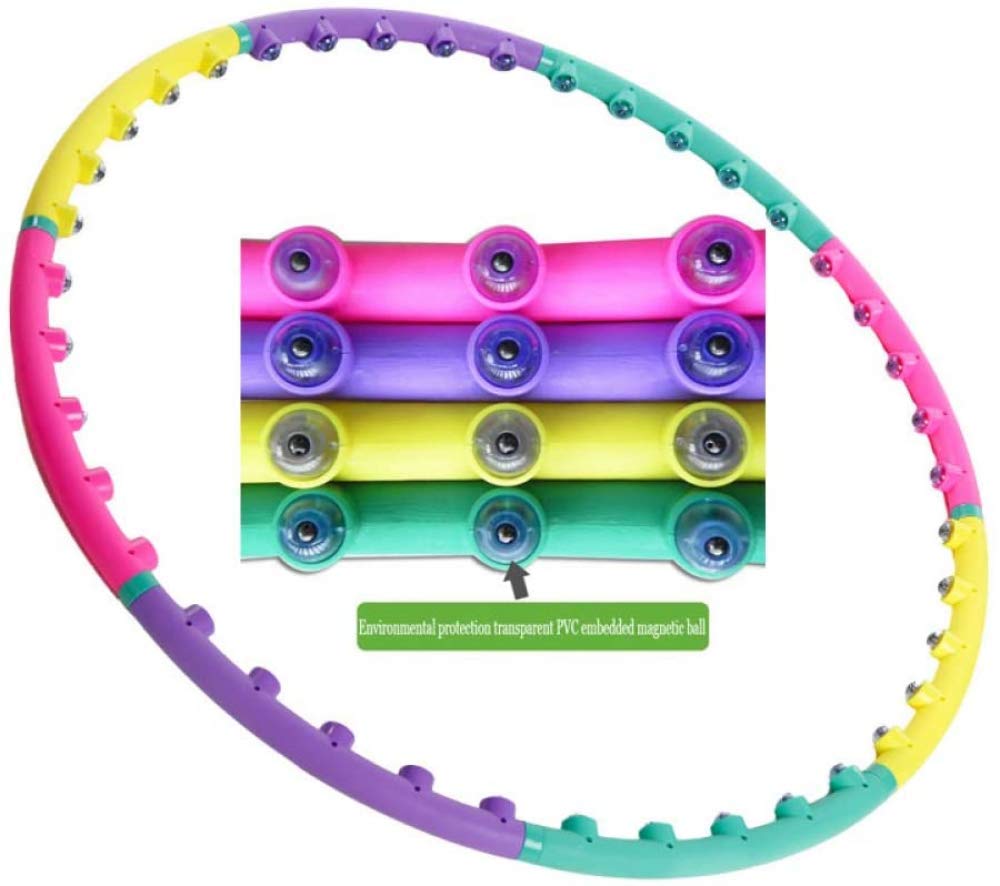 zaizai Hula Hoop Fitness Contrepoids Adulte, Massage Magnétique Hula Hoop Fitness Exercice, Épissage en 8 Sections Peut être Divisé pour Perdre du Poids Hula Hoop Adulte 98cm