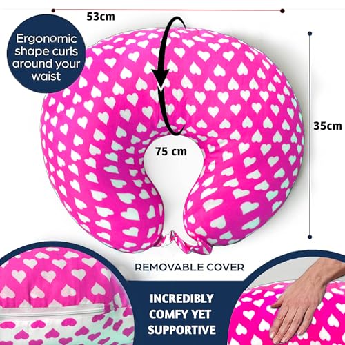 Image of VParents Feeding Pillow, Breast Feeding Pillows Vacuum Packed Cotton Nursing Pillow and Positioner, Breastfeeding, Bottle Feeding, Baby Support Rosy (Pink) 110485