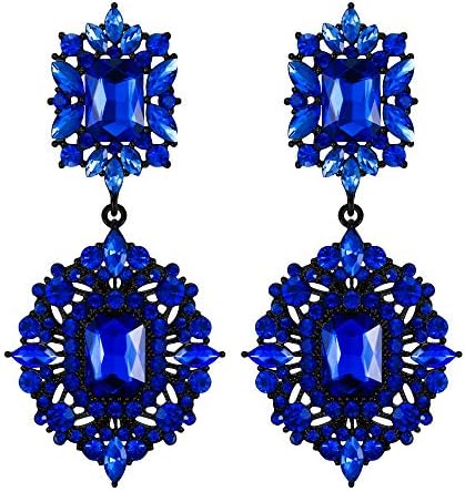 EVER FAITH Women's Crystal Wedding Art Deco Vintage Style Gatsby Chandelier Dangle Earrings