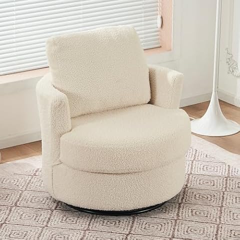 DEKKETO Teddy Swivel Cuddle Sofa Chair Cover