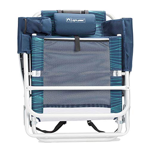 Lightspeed Outdoors Reclining Beach Chair | Lightweight Folding Chair (Blue Wave) - Image 4