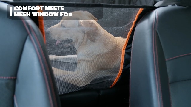 ASHLEY MADDEN Dog Car Seat Cover for Back Seat | 100% Waterproof Dog Car Hammock | Heavy Duty Nonslip Pet Seat Cover with Mesh Window & Storage | SUV | Truck | Flexible Bottom - image 8