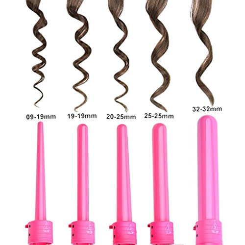 Professional 5 in 1 Flexible Hair Ceramic hair curler Hair Roller Curling Irons Set with Glove 5 Different Sized Interchangeable Barrels