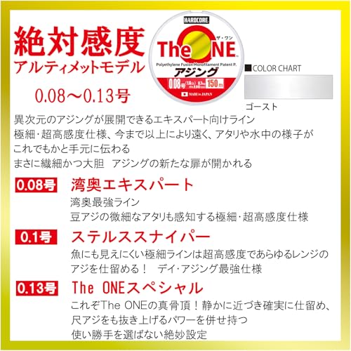 DUEL(デュエル)The ONE アジング 150m 0.08号 カラー:ゴースト アジング 超高感度 6枚目