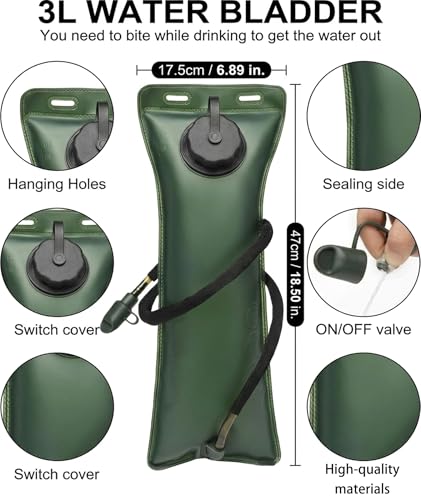 Image of 3L Tactical Hydration Backpack with Pre-Installed Removable Water Bladder, Hydration Bag, Ergonomic Lightweight Design for Hiking, Cycling, Outdoor Adventures