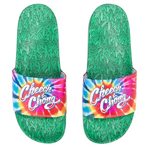 Odd Sox, Slide, Slip On Sandal, Cheech & Chong Tie Dye, Soft, Comfortable, Unisex