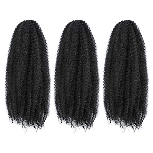Dansama Marley Hair 24 Inch Marley Twist Braiding Hair Fluffy Marley Hair for Faux Locs Curly Braiding Hair Extensions (24 Inch (Pack of 3), #1)