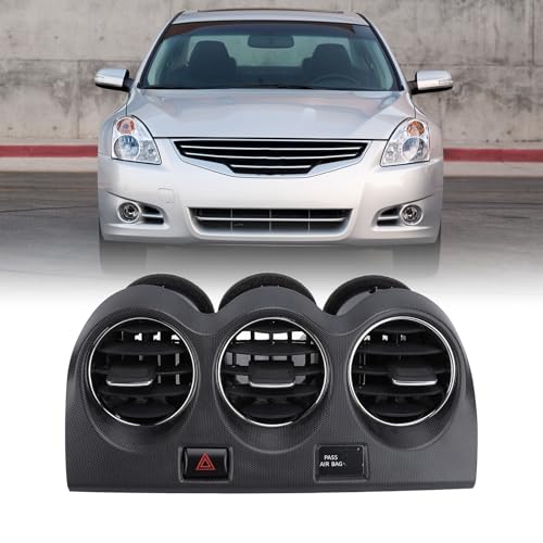 Aramox for Altima 2007-2012 Center Dash AC Vent Outlet Panel with Emergency Switch Replaces E771 5111E100 L32 4th Gen