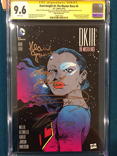 FRANK MILLER 4x SIGNED DK III The Master Race CGC 9.6 Andy Kubert Brian Azzarello Klaus Janson FRANK MILLER 4x SIGNED DK III The Master Race CGC 9.6 Andy Kubert Brian Azzarello Klaus Janson
