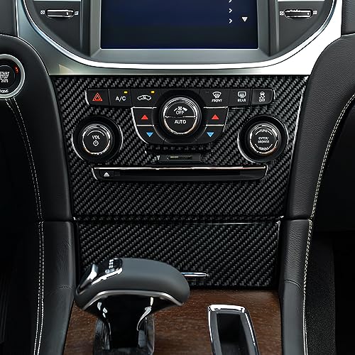 Image of Car Air Conditioning A /C Panel Decals for 2011-2014 Chrysler 300 / 300C / 300S / Limited /Base Accessories Carbon Fiber Interior Stickers