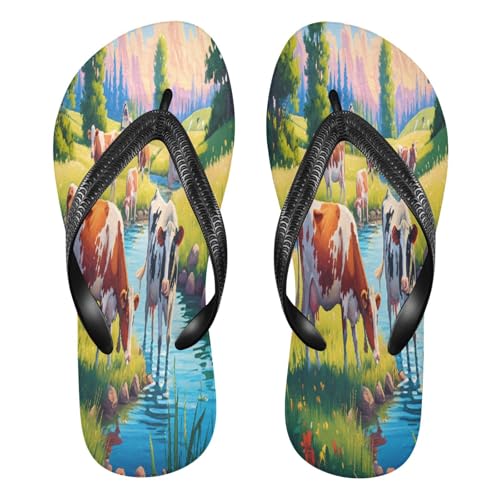 STAYTOP Ranch Cows Flip Flops Sandals of Men's & Women's,Sandals Beach Slippers Shower Slides