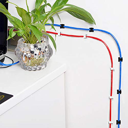FineGood lip di cavi adesivi da 60 pezzi, clip da cavo per cavi in plastica Organizer