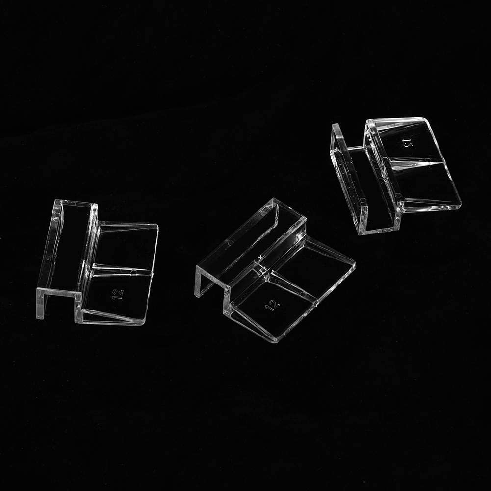 Lot de 20 clips universels en acrylique pour couvercle d'aquarium sans bord - Couleur transparente - 5 mm