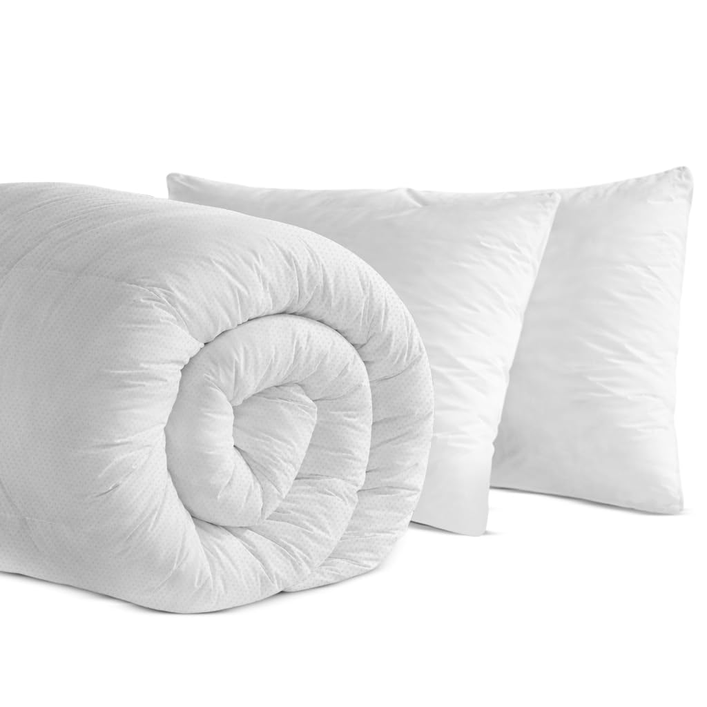 Rohi Anti-Allergy Single Duvet 10.5 Tog with 2 Deluxe Pillows – Midweight – Luxurious Comfort All Season Duvet – Soft & Breathable Corvin Quilt