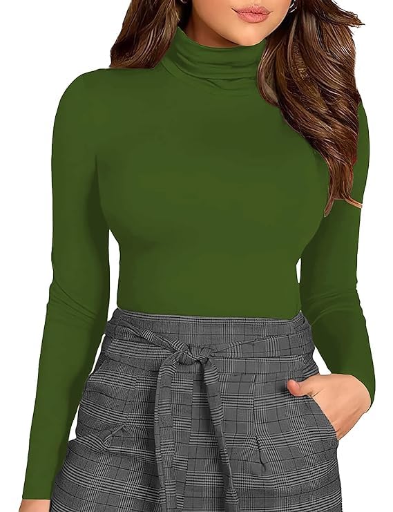 the blazze Women's Solid Multicolor High Neck Full Sleeve Top L2617,-picture-28