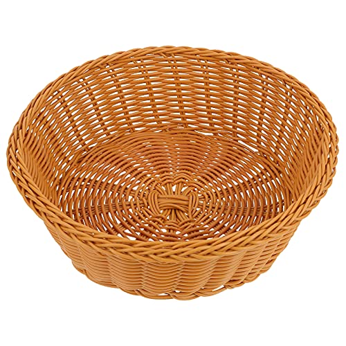 1pc Woven Fruit Basket Plastic Basket Home Decor Plastic Rattan Woven Basket Kitchen Organizer Home Storage Basket Fruit Storage Bin Imitation Rattan Basket Bread Basket