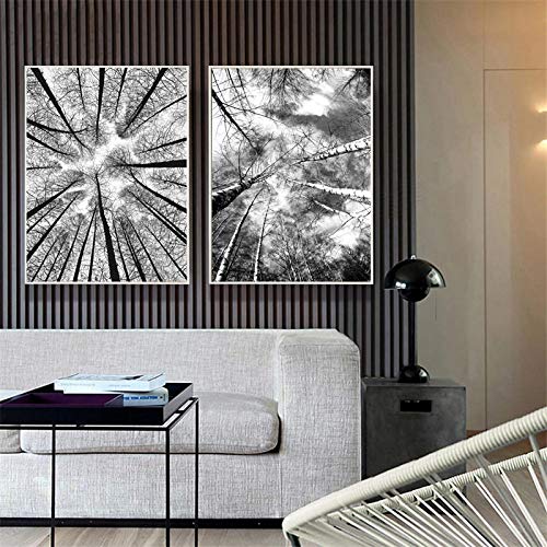Art mural toile paysage forestier scandinave et affiches nordiques 60x80