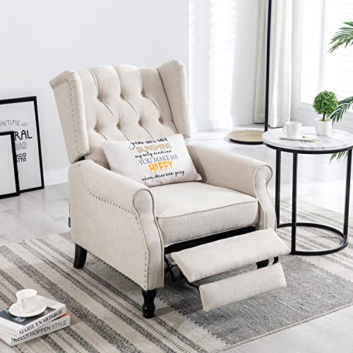 Sillón Recliner Moderno Beige miniatura 1
