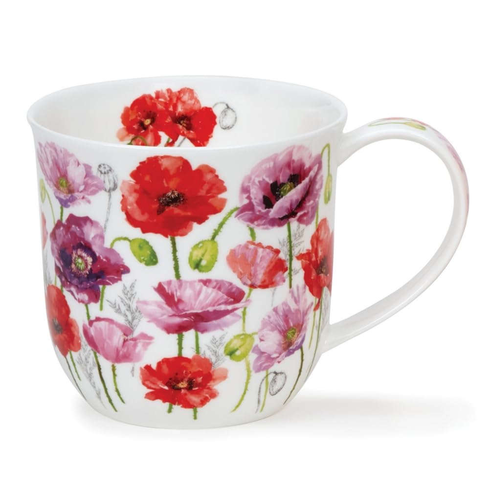 Tasse porcelaine coquelicots Dunoon Cumbrae mug rose 0.45l