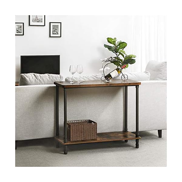 VASAGLE Industrial Console Table, Sofa Table with Iron Pipe Legs, Easy Assembly, Accent Table for Hallway - Image 4