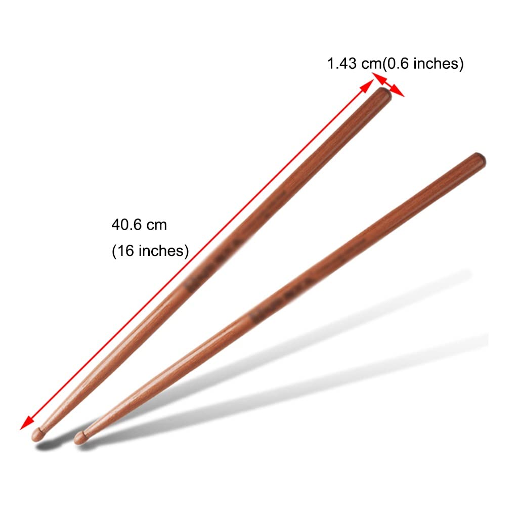 Baguette De Batterie 1-3 Paires, Les Débutants Pratiquent Les Baguettes en Palissandre 5A, Baguette Jouant des Baguettes avec Embout en Forme De Goutte, Accessoires De Percussions