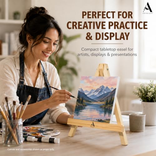 Image of Wooden Mini Easel Stand 10inch for Painting & Display Purposes, Small Handmade 10 Inch Canvas Stand for Painting, Presentations and Display Purposes (Set of 16)