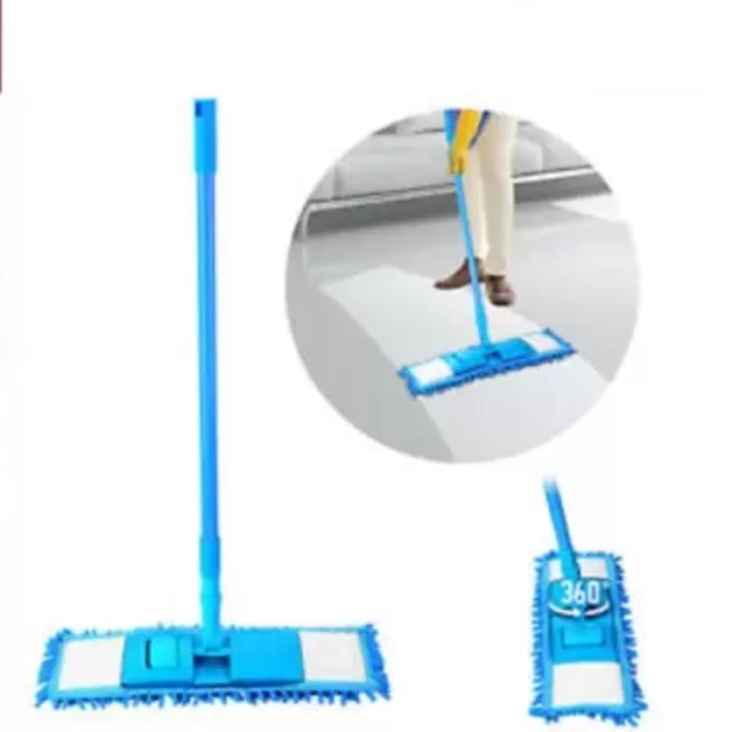 ZURU BUNCH® 360 Degree Rotating Head Wet and Dry Cleaning Flat Microfiber Floor Cleaning Mop with Telescopic Long Handle Dry Mop, Standard (Multicolour) (B0B18MDD59) Amazon Price History, Amazon Price Tracker