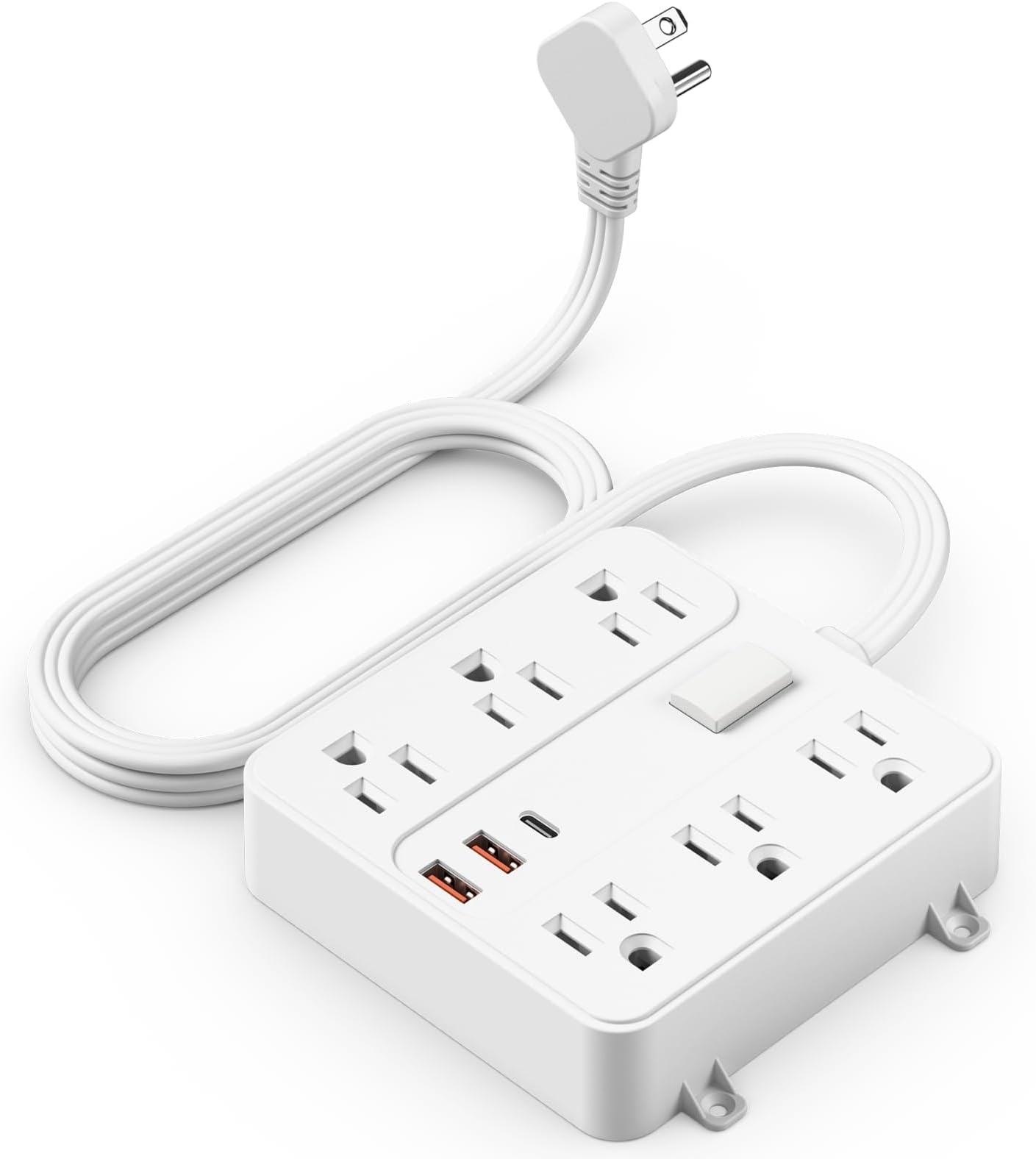 6FT Extension Cord with Multiple Outlets,USB C Power Strip