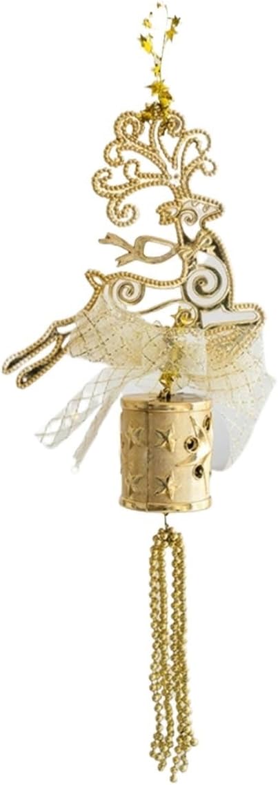 Christmas Bells, 2Pcs Christmas Bells Modern Decorative Bells Hanging Bells for Outdoor Indoor Festival Decorations(Gold)