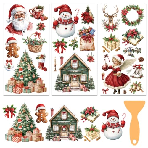 BEUNITONE 3pcs Christmas Rub on Transfers for Crafts and Furniture...