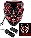 Produktbild Foneso LED Maske DJ Masken mit 3 Blitzmodi für Halloween Fasching Karneval Party Kostüm Cosplay Dekoration (Rot)