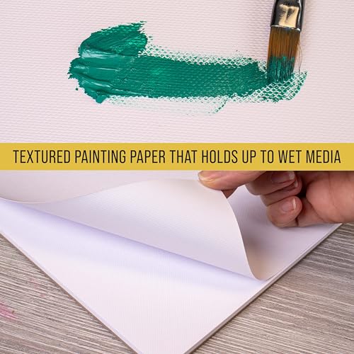 Image of U.S. Art Supply 9 inch x 12 inch Premium Heavy-Weight Oil Painting Pad (2 Pack, 30 Sheets Total) - 90lb (190gsm) - Oil Pastel Paper for Students and Adults