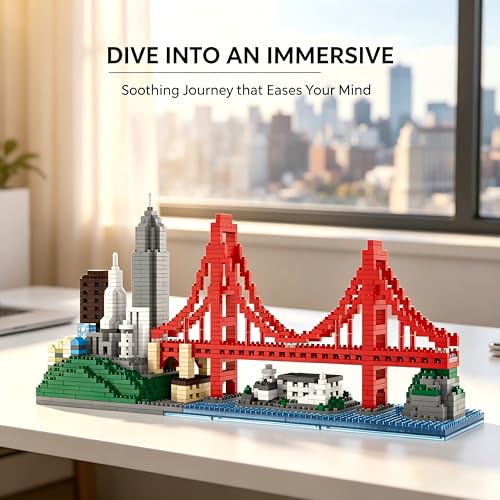 Image of San Francisco Skylines Building Set Model Kit - Engaging Architecture Gift for Adults, Micro Mini Blocks, 1610pcs+ | Aesthetically Pleasing, Fun & Compact