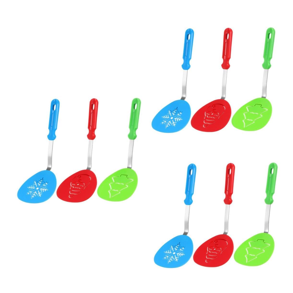 PRETYZOOM Lot De 3 Spatules De Cuisine Ergonomiques Et Résistantes À Lusure Idéales Pour Tourner Le Wok Ustensiles De Cuisine De Noël 3 Pièces X 3