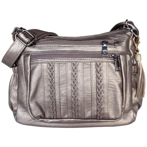 Image of ELDA Purses for Women Pocketbooks Soft PU Leather Ladies Crossbody Purse Multi Pocket Shoulder Bag